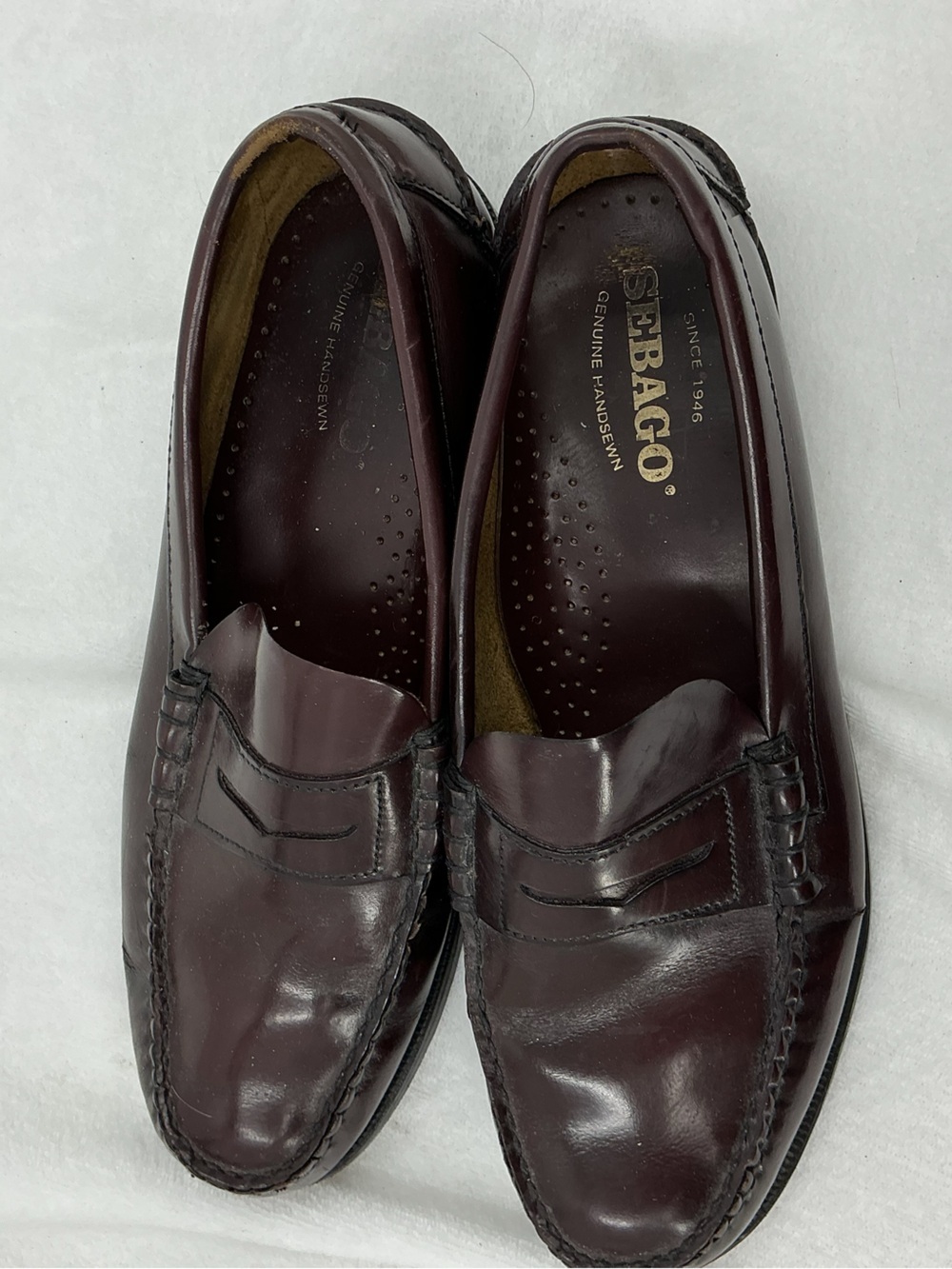 Sebago Men’s Burgundy Leather Penny Loafers B41